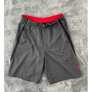 Spyder Active Gray Red Accent Athletic Shorts Zipper Pocket Men's Small